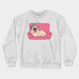Pug Setting on the couch Crewneck Sweatshirt
